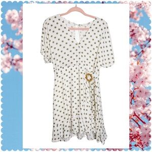 Altar’d State Green Polka Dot Faux wrap Dress